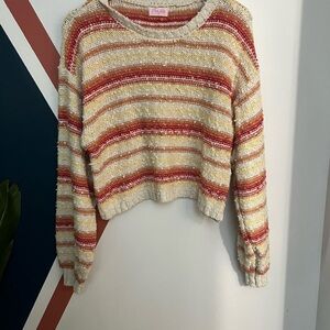 Pink Lily Red and Yellow Crew Neck Sweater